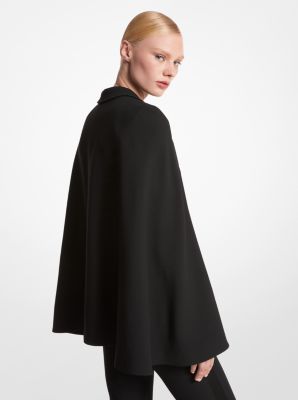 Wool Crepe Cape-Sleeve Coat - Women - Ready-to-Wear