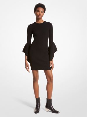 Black flare shop sleeve dress