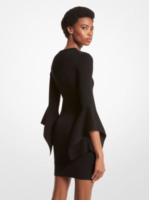 Black dress clearance with bell sleeves