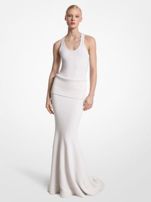 Gonna effetto sirena in cashmere stretch