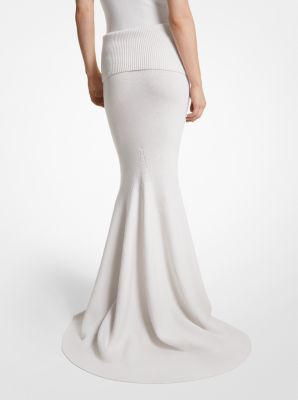 Gonna effetto sirena in cashmere stretch