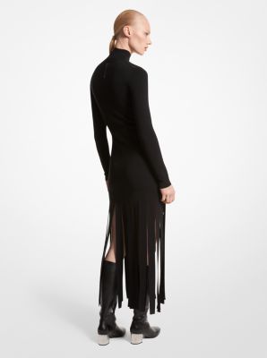 Merino Wool Blend Turtleneck Streamer Dress image number 1