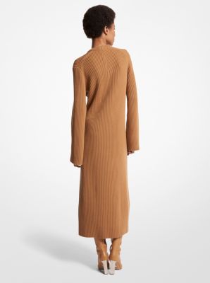 Ribbed Stretch Cashmere Slit Dress image number 1