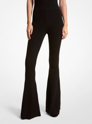 Ribbed Cashmere Flared Pants image number 0