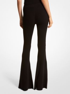 Ribbed Cashmere Flared Pants image number 1