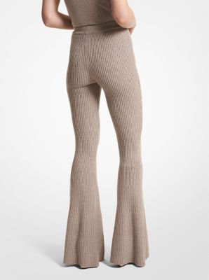 Cashmere Rib-Knit Leisure Bottoms