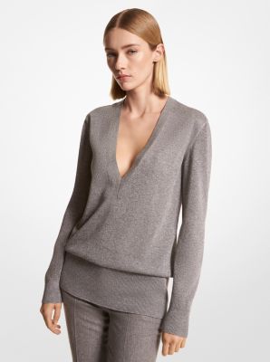 Michael kors v clearance neck sweater