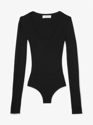 Hand-Embroidered Paillette Stretch Jersey Bodysuit