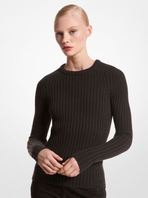 Ribbed Stretch Cashmere Sweater