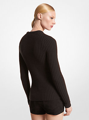 Ribbed Stretch Cashmere Sweater