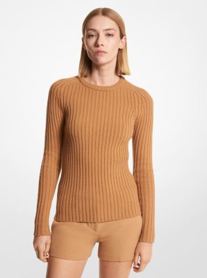 Ribbed Stretch Cashmere Sweater