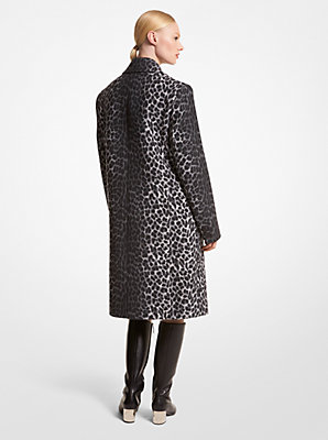 Leopard Wool Chesterfield Coat