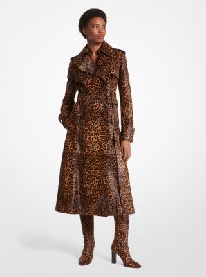 Cheetah print long coat sale