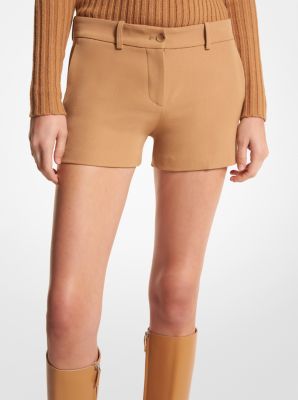 Brown Washable Wool Women Shorts