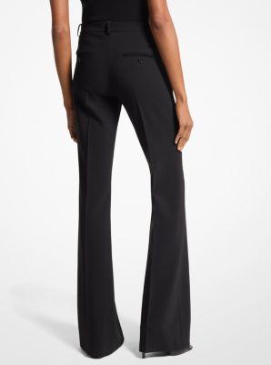 Haylee Stretch Pebble Crepe Flared Trousers