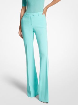 Haylee Stretch Pebble Crepe Flared Trousers