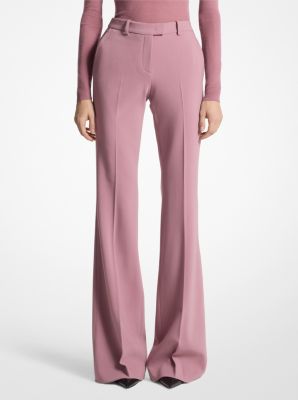 Haylee Stretch Pebble Crepe Flared Trousers