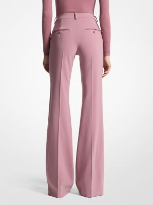 Haylee Stretch Pebble Crepe Flared Trousers