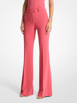 Haylee Stretch Pebble Crepe Flared Trousers