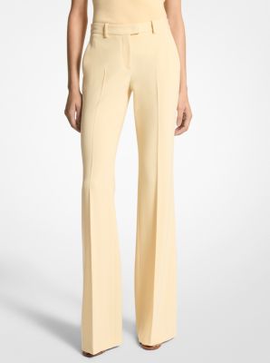 Haylee Stretch Pebble Crepe Flared Trousers