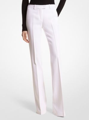 Michael Kors Haylee Double-crepe Flare Trousers In White