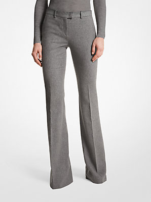 Haylee Stretch Wool Flannel Flared Trousers