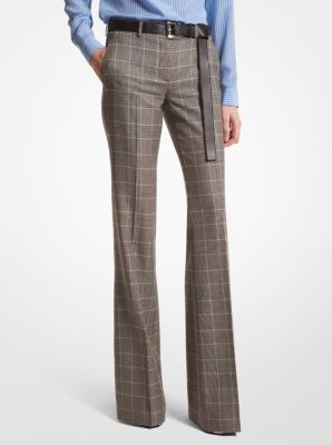 Haylee Glen Plaid Wool Flared Trousers