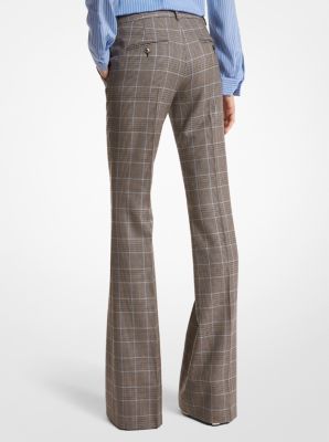 Haylee Glen Plaid Wool Flared Trousers image number 1