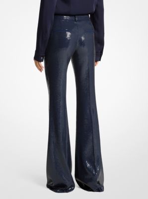 Haylee Sequin Embroidered Flared Trousers image number 1