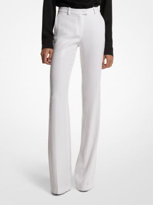 Buy Michael Kors Women White Front Pleated Solid Denim Pants for