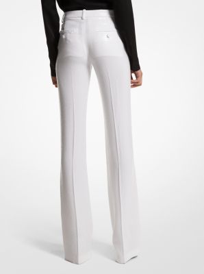 Haylee Stretch Pebble Crepe Flared Trousers