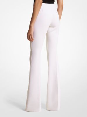 White stretch flare clearance pants