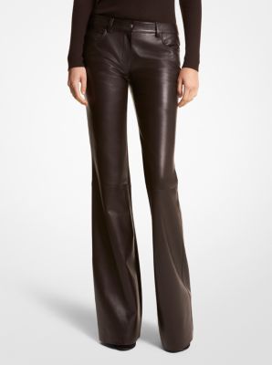 Gucci Black Plonge Leather Flare Trousers