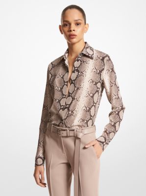 Hansen Python Organic Silk Crepe De Chine Shirt image number 0