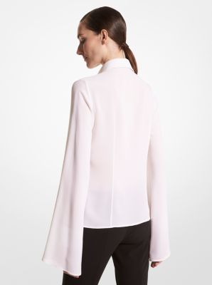 Silk Georgette Slit-Sleeve Shirt image number 1