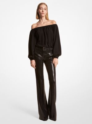 Silk Georgette Off-The-Shoulder Blouse image number 0