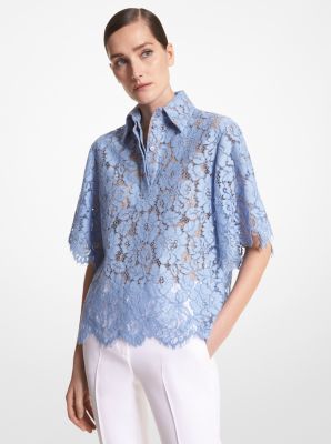 Cotton Blend Floral Lace Shirt | Michael Kors