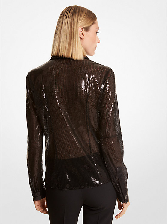 Hansen Sequin Embroidered Tulle Shirt image number 1