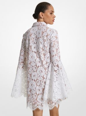 Floral Lace Bell-Sleeve Shirtdress image number 1