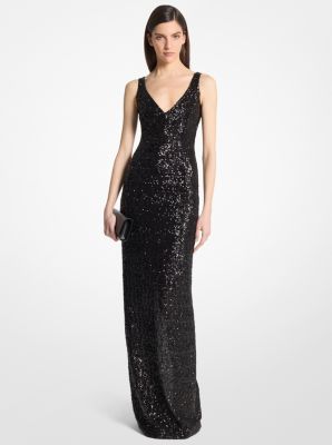 Sequined Stretch Tulle Gown image number 0
