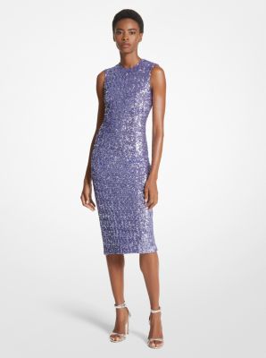 Sequined Stretch Tulle Sheath Dress image number 0