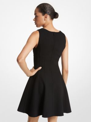 Mini-jurk van dubbelzijdige stretchbouclé met wijduitlopende pasvorm image number 1