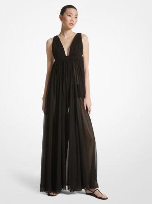 Silk Chiffon Empire Goddess Gown