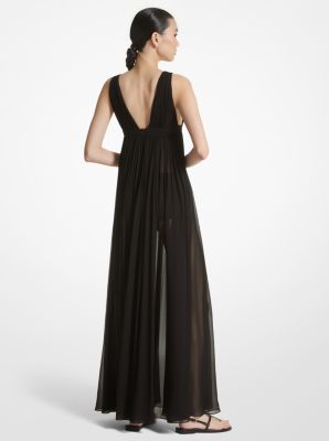 Silk Chiffon Empire Goddess Gown