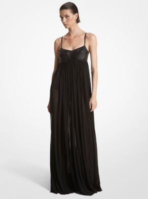 Plongé Leather and Chiffon Jersey Empire Gown image number 0