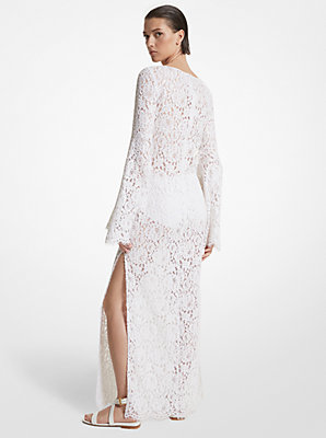 Hand-Embroidered Sequin Floral Lace Keyhole Djellaba