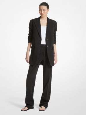 Michael Kors Linen Crushed-Sleeve Boyfriend Blazer International Shipping