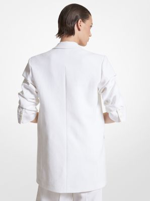 Boyfriend-Blazer aus Leinen mit gecrinkelten Ärmeln