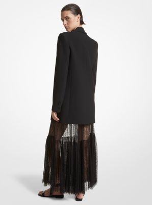 Double Crepe Sablé Boyfriend Blazer in BLACK | Michael Kors