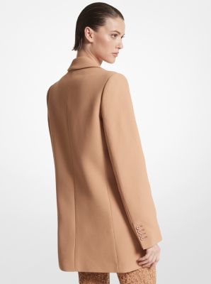 Blazer boyfriend en double crêpe sablé